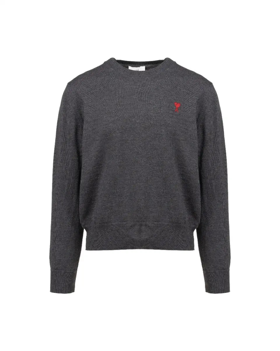 Ami Alexandre Mattiussi "Ami De Coeur" heather grey crewneck sweater
