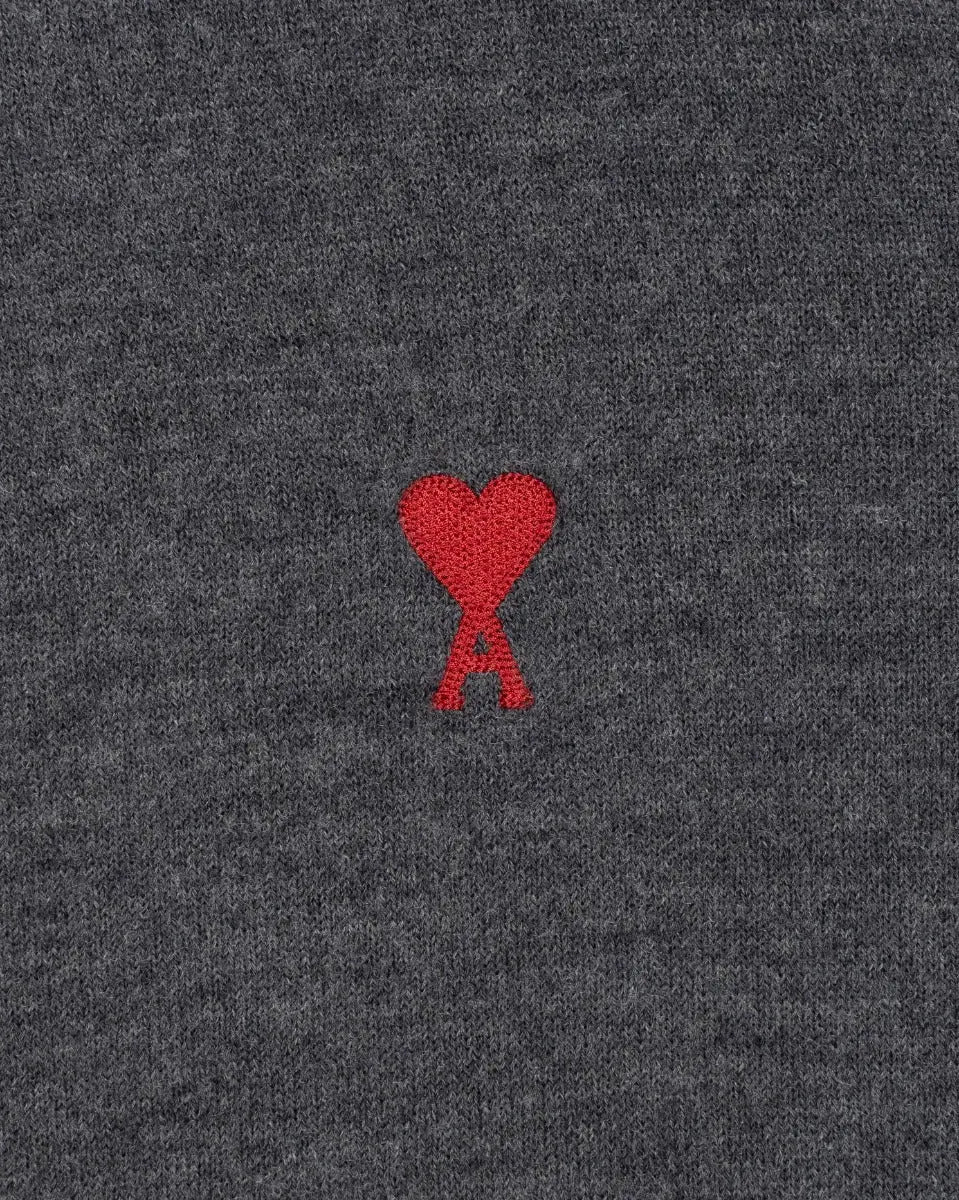Ami Alexandre Mattiussi "Ami De Coeur" heather grey crewneck sweater Ami Alexandre Mattiussi