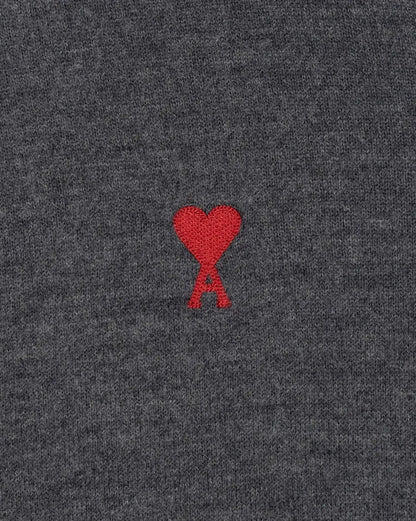 Ami Alexandre Mattiussi "Ami De Coeur" heather grey crewneck sweater Ami Alexandre Mattiussi