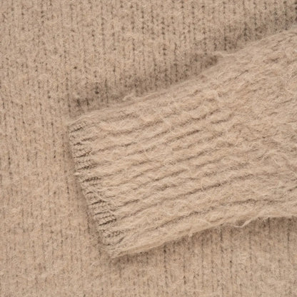 AMI Alexandre Mattiussi baby alpaca blend knitted taupe sweater Ami Alexandre Mattiussi