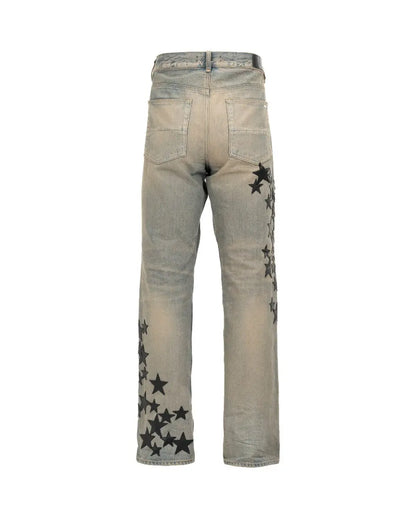Amiri Indigo leather star denim pants Amiri