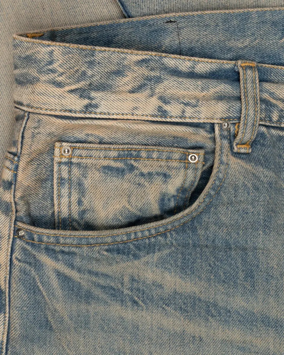 Amiri Indigo leather star denim pants Amiri