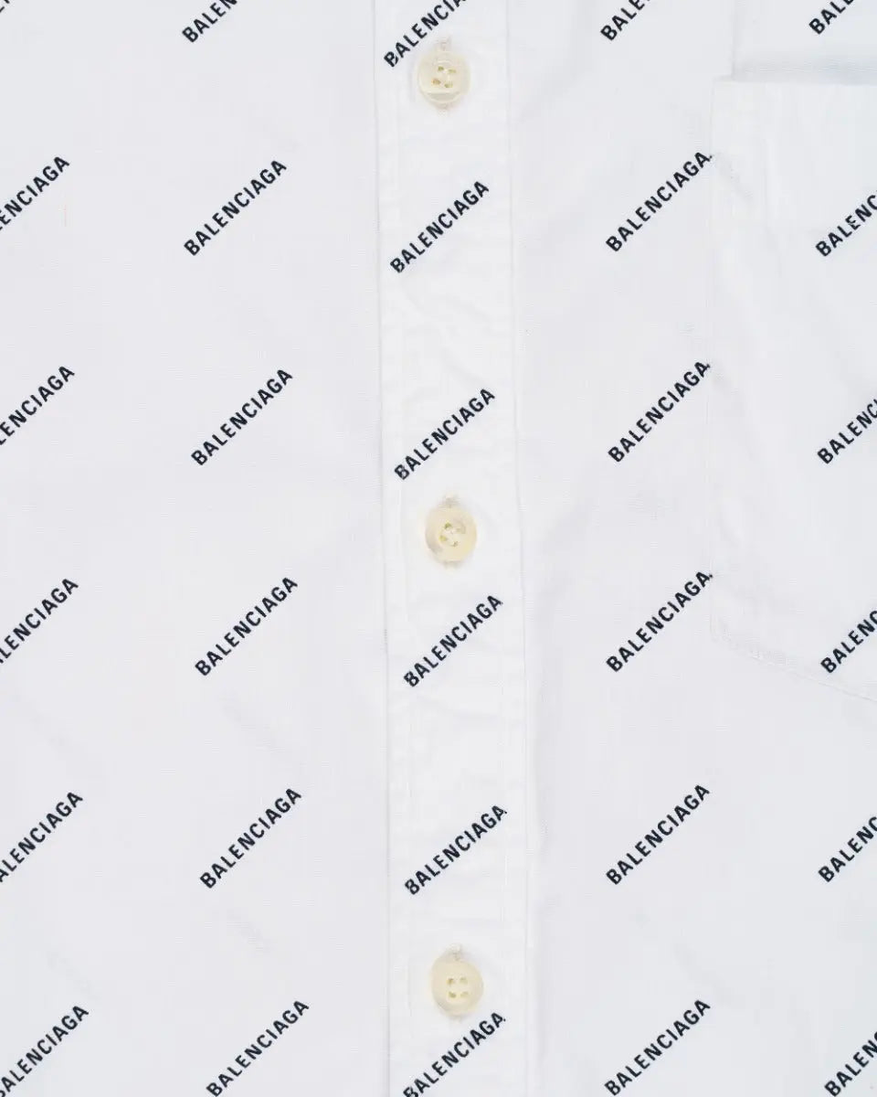 Balenciaga all-over logo print button-up shirt