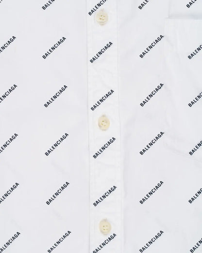 Balenciaga all-over logo print button-up shirt Balenciaga