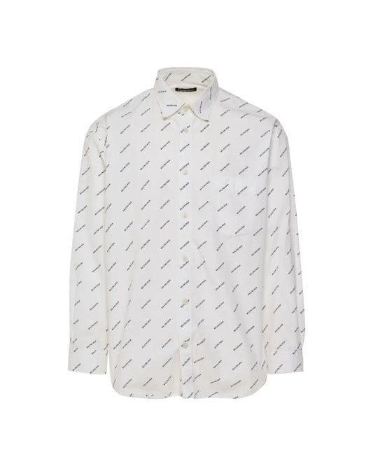 Balenciaga all-over logo print button-up shirt Balenciaga