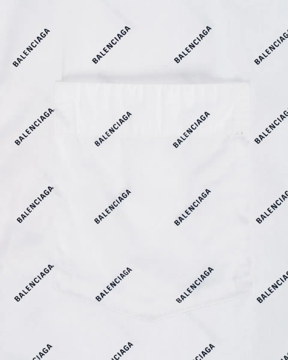 Balenciaga all-over logo print button-up shirt