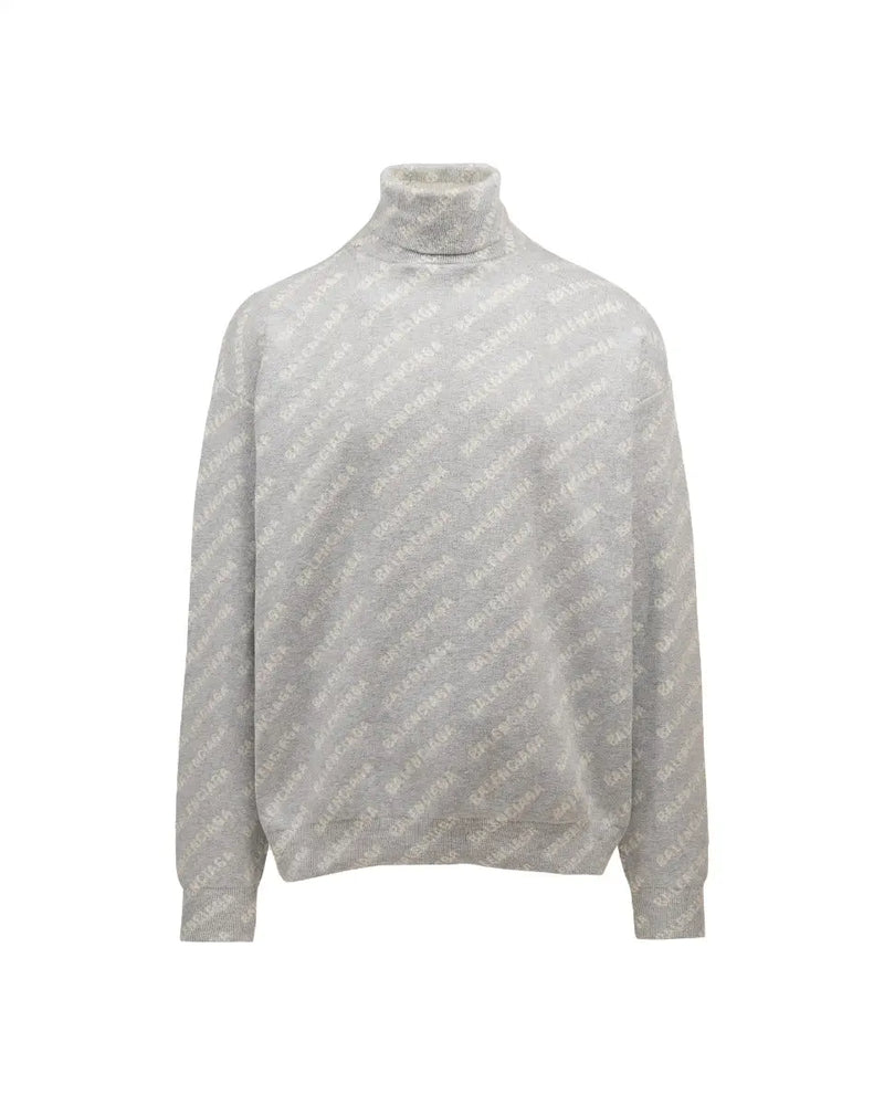 Balenciaga all-over logo turtleneck sweater thumbnail