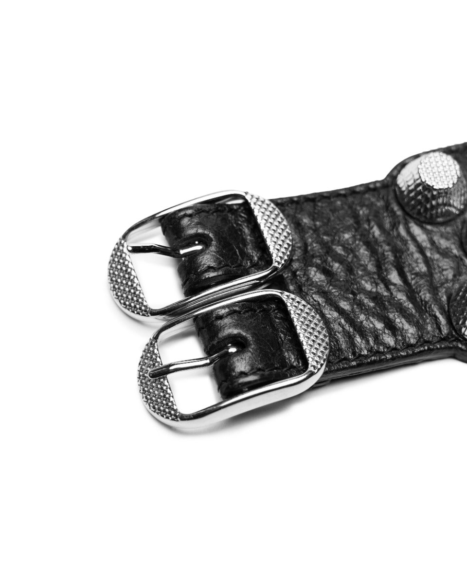 Balenciaga Arena three-row giant stud leather bracelet
