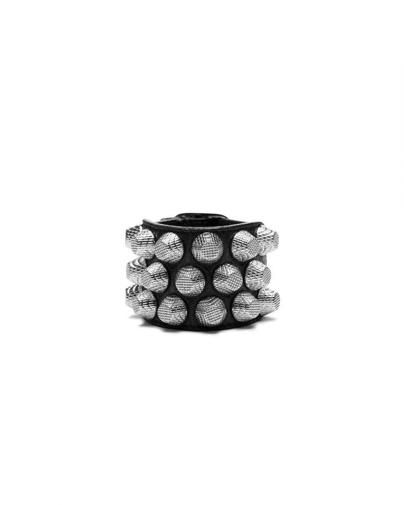 Balenciaga Arena three-row giant stud leather bracelet thumbnail