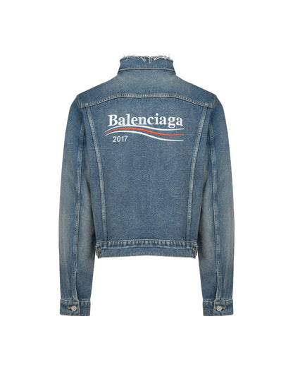 Balenciaga Bernie Sanders "2017" logo denim jacket Balenciaga