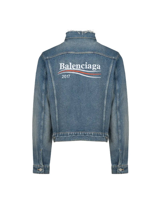 Balenciaga Bernie Sanders "2017" logo denim jacket Balenciaga