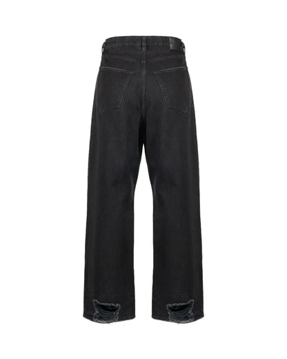 Balenciaga Destroyed wide-leg black denim pants Balenciaga