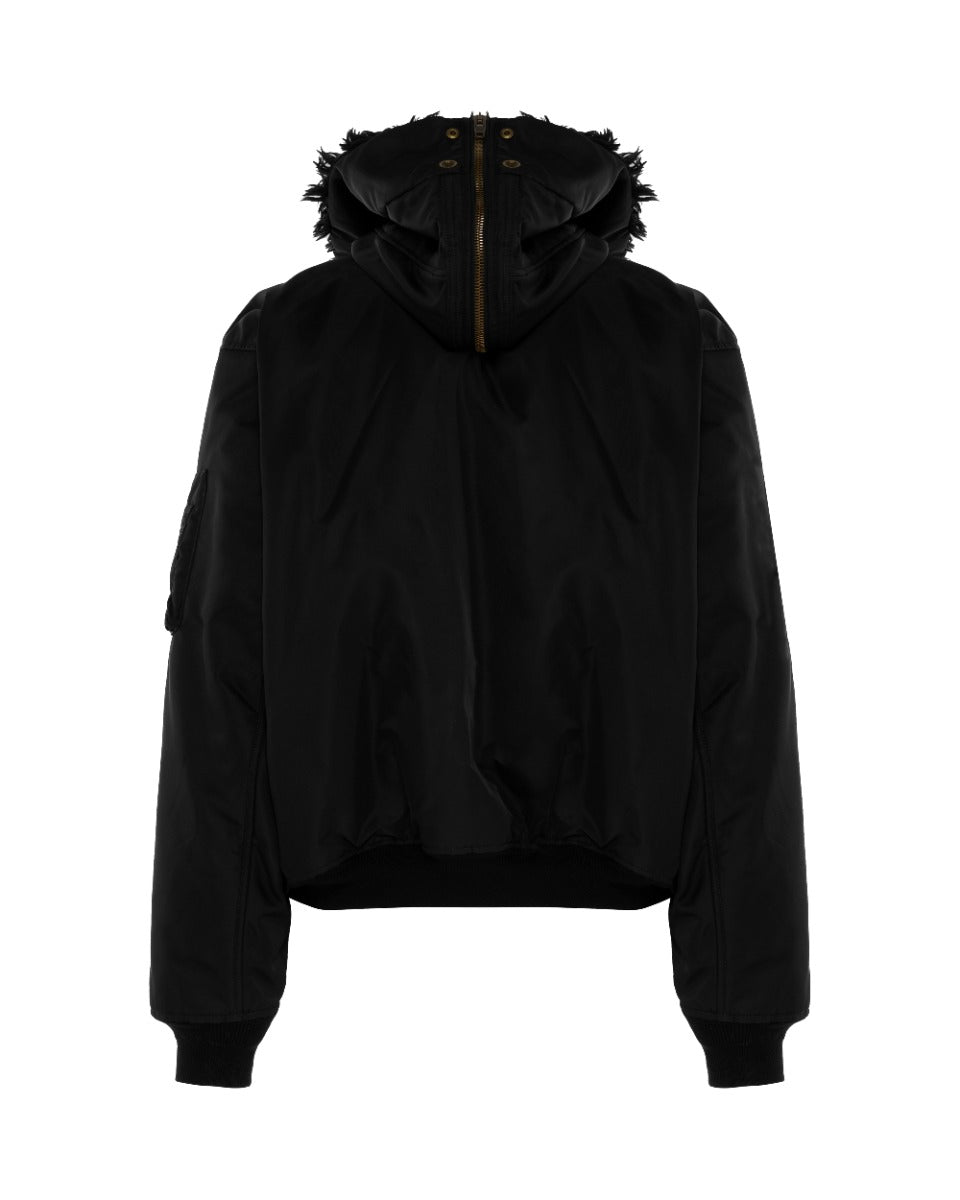 Balenciaga faux fur-trimmed bomber jacket Balenciaga