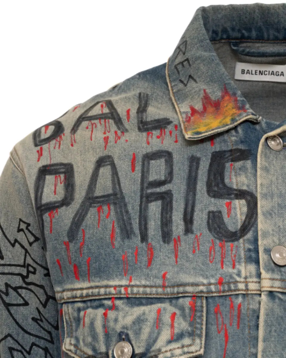 Balenciaga graffiti denim jacket