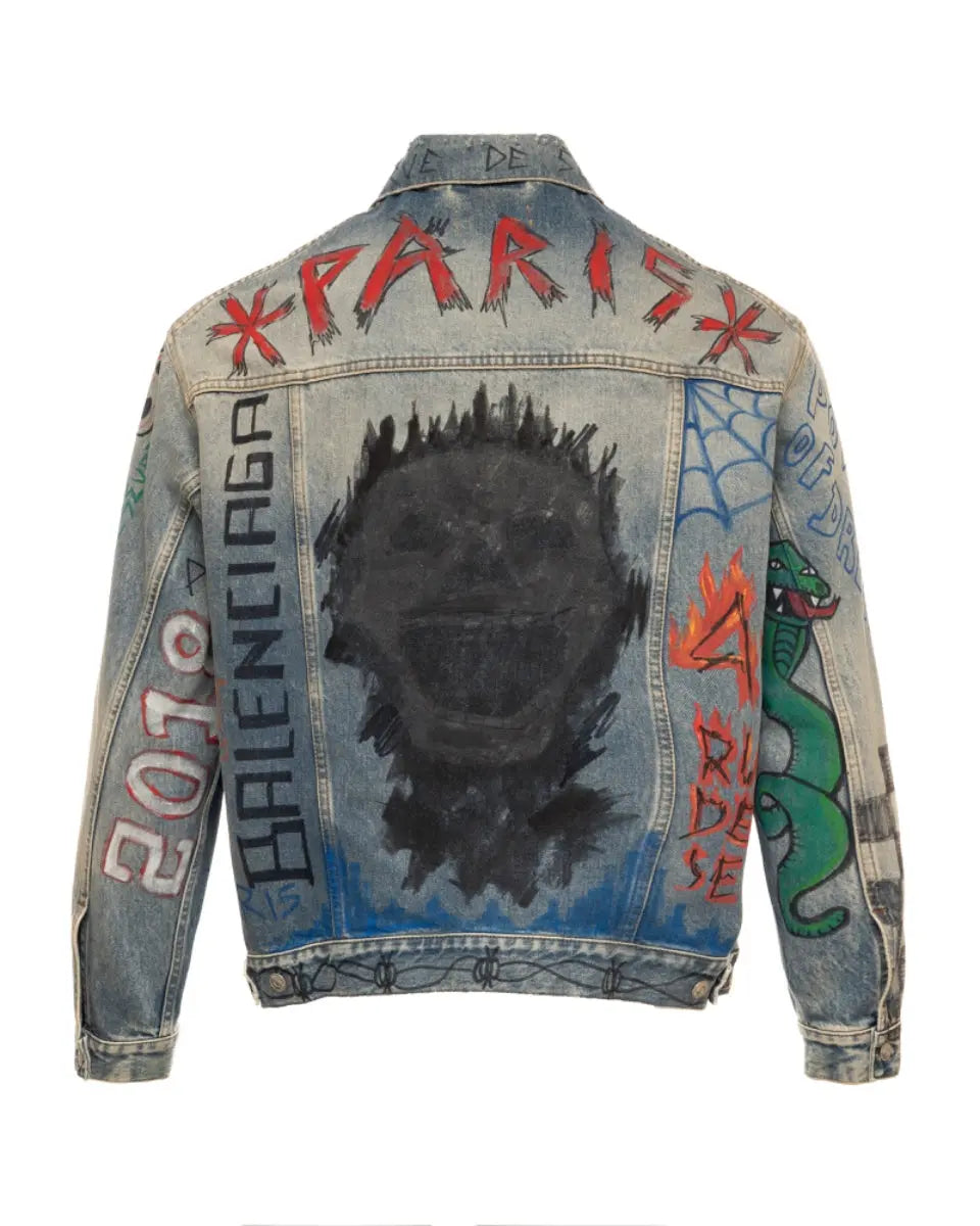 Balenciaga graffiti denim jacket