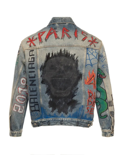 Balenciaga graffiti denim jacket Balenciaga