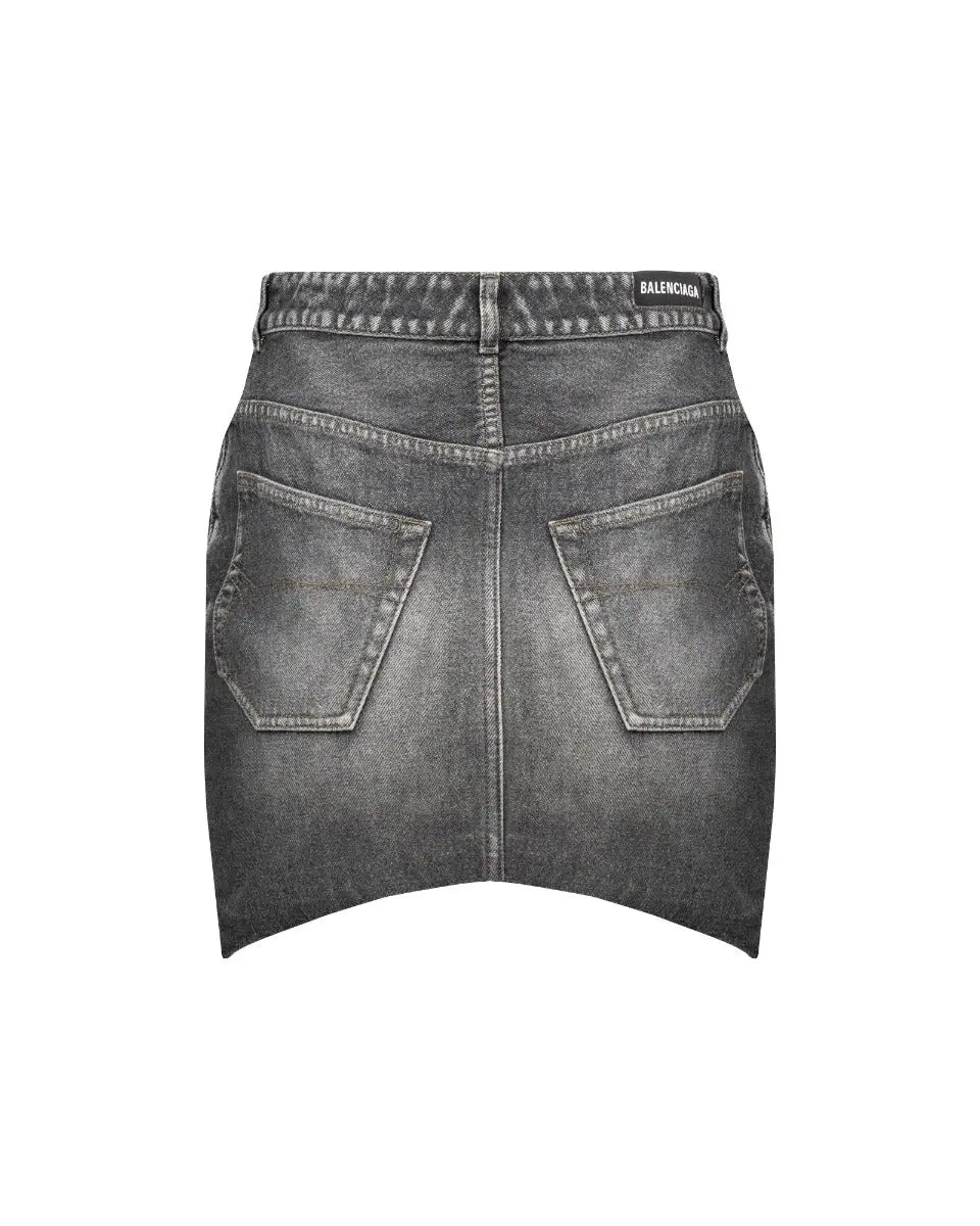 Balenciaga hourglass grey denim mini skirt Balenciaga