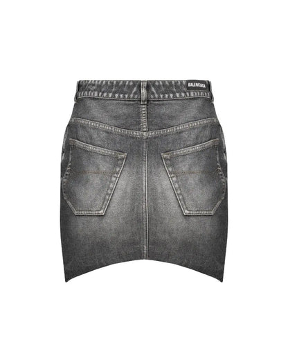 Balenciaga hourglass grey denim mini skirt Balenciaga