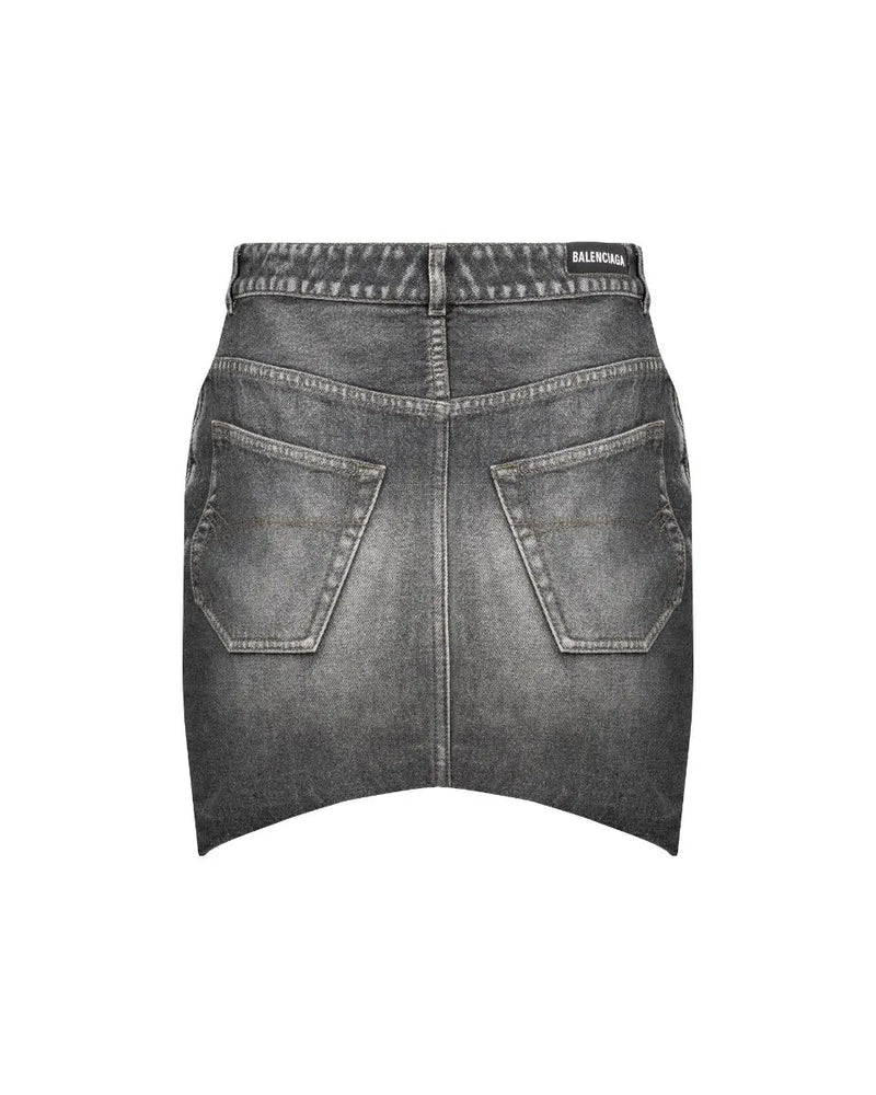 Balenciaga hourglass grey denim mini skirt thumbnail