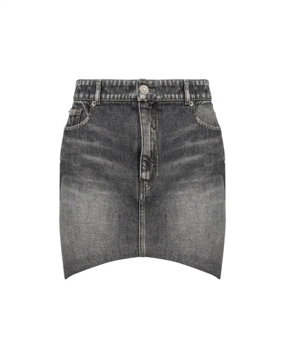 Balenciaga hourglass grey denim mini skirt Balenciaga