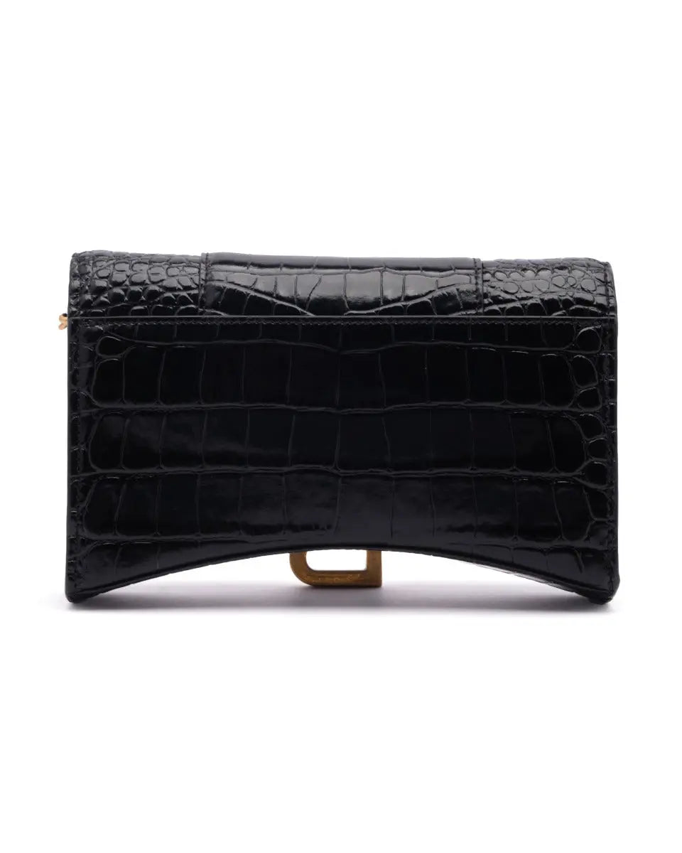 Balenciaga Hourglass Wallet on Chain crocodile embossed bag Balenciaga