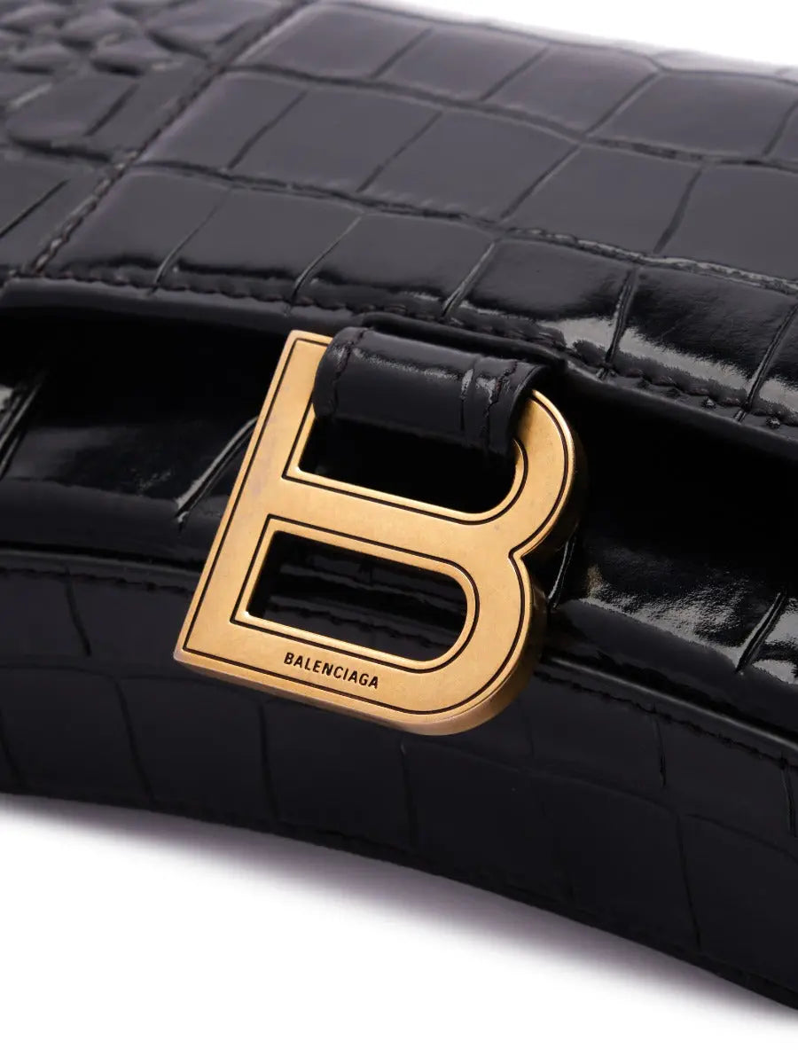 Balenciaga Hourglass Wallet on Chain crocodile embossed bag Balenciaga
