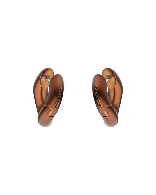 Balenciaga Loop mini brown earrings Balenciaga