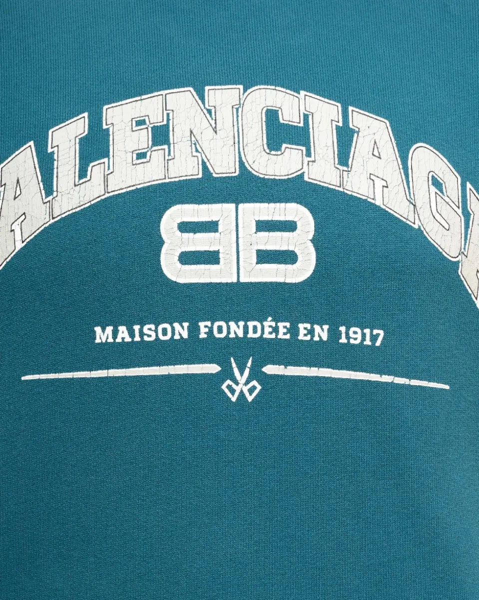 Balenciaga "Maison Fondée En 1917" turquoise hoodie