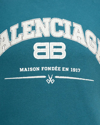 Balenciaga "Maison Fondèe En 1917" turquoise hoodie Balenciaga