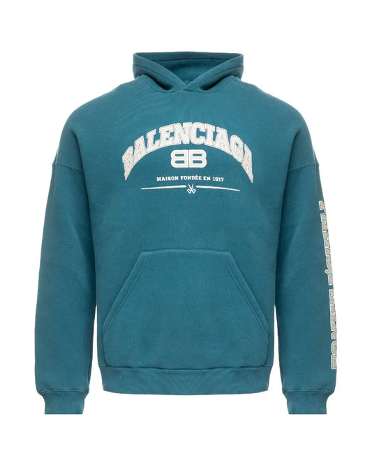 Balenciaga "Maison Fondèe En 1917" turquoise hoodie Balenciaga