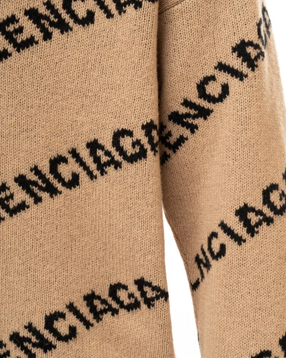 Balenciaga brown Allover logo sweater Balenciaga