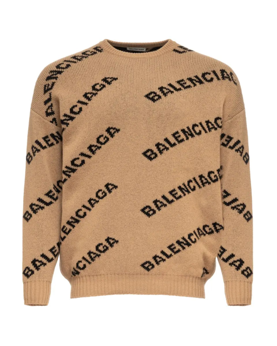 Balenciaga brown Allover logo sweater Balenciaga