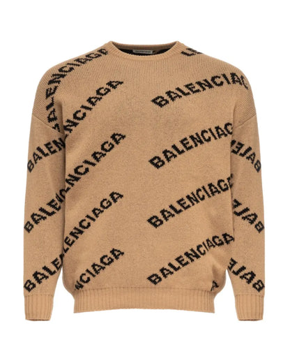 Balenciaga brown Allover logo sweater Balenciaga