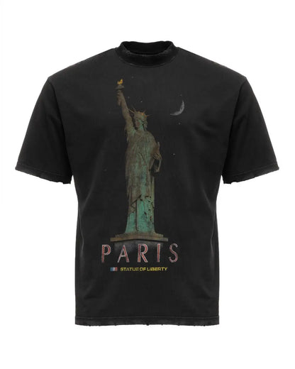 Balenciaga Statue Of Liberty Paris oversized distressed t-shirt Balenciaga