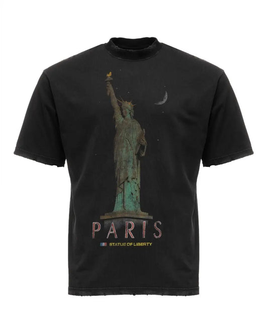 Balenciaga Statue Of Liberty Paris oversized distressed t-shirt Balenciaga