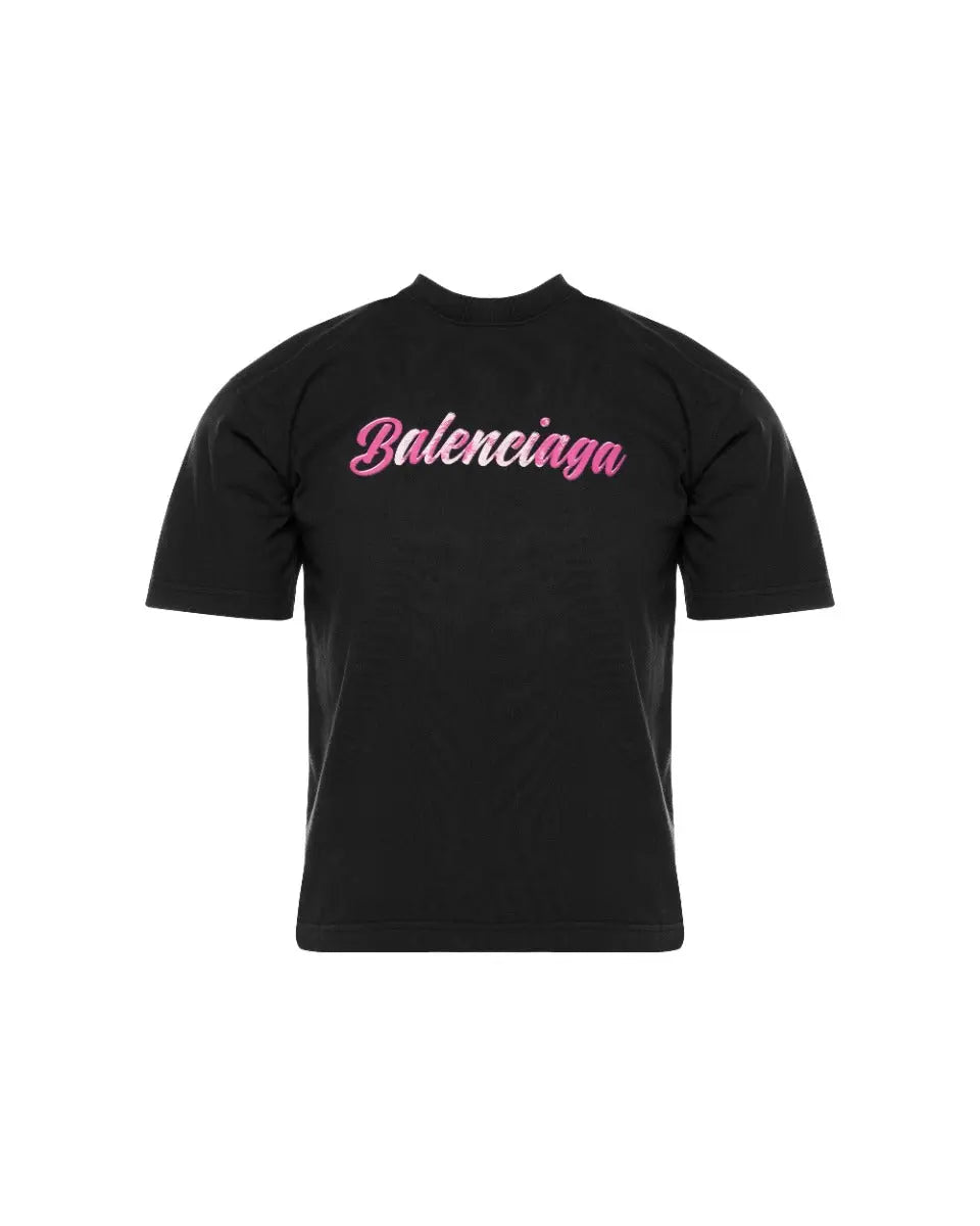 Balenciaga pink glossy back-pulled t-shirt Balenciaga