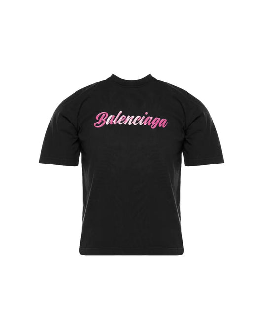 Balenciaga pink glossy back-pulled t-shirt Balenciaga