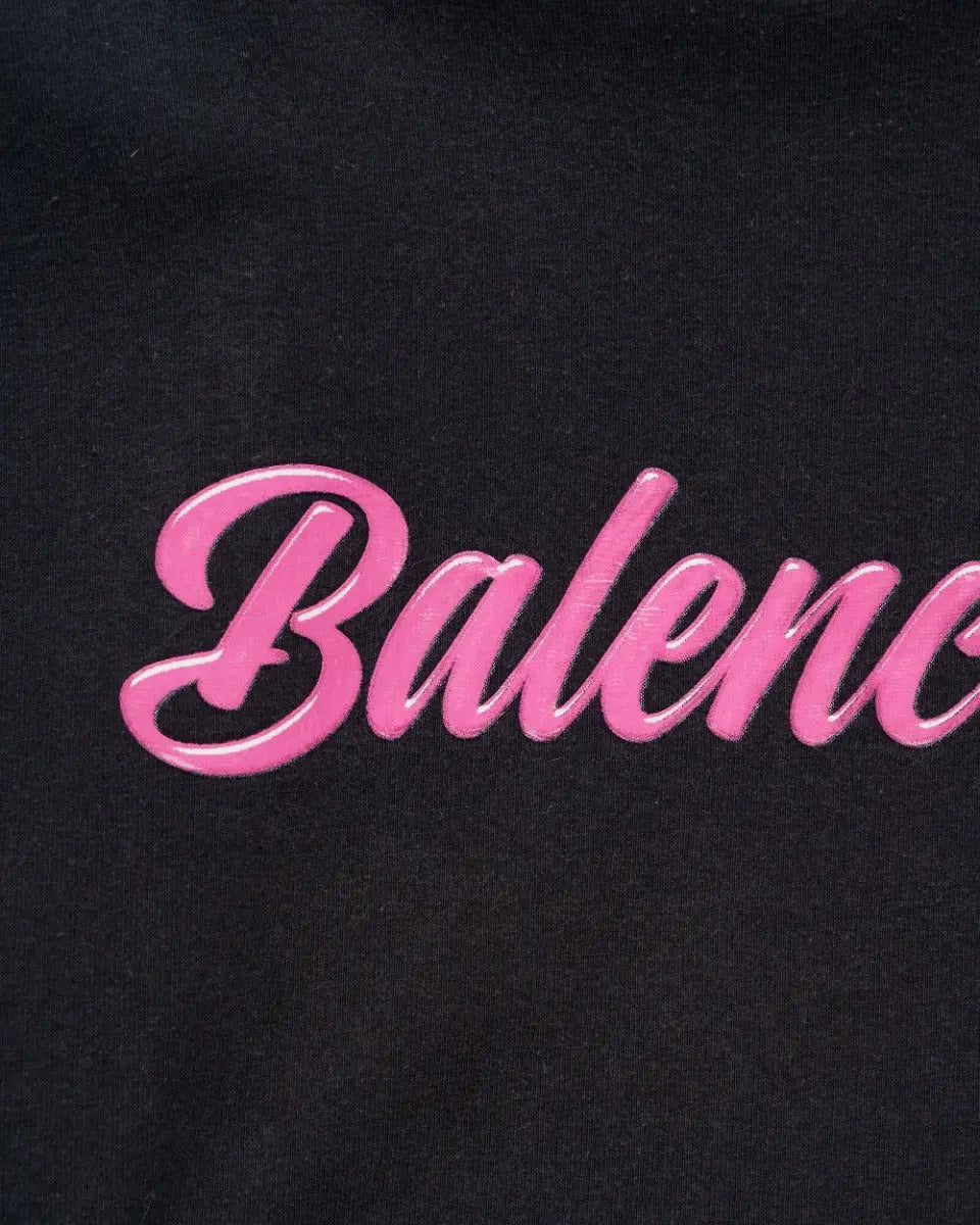 Balenciaga pink glossy back-pulled t-shirt