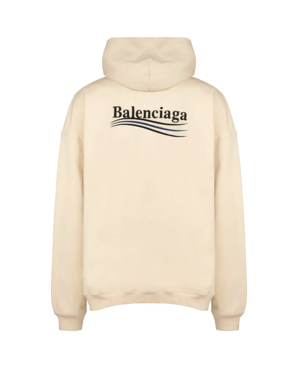 Balenciaga Political Campaign logo oversized cream hoodie