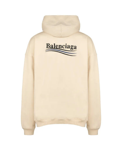 Balenciaga Political Campaign logo oversized cream hoodie Balenciaga