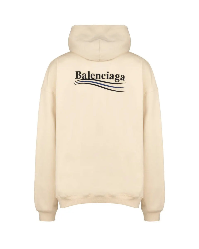 Balenciaga Political Campaign logo oversized cream hoodie thumbnail