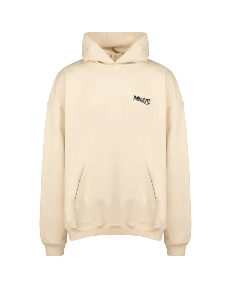 Balenciaga Political Campaign logo oversized cream hoodie thumbnail