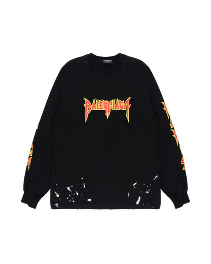 Balenciaga Metal logo splatter long sleeve t-shirt Balenciaga