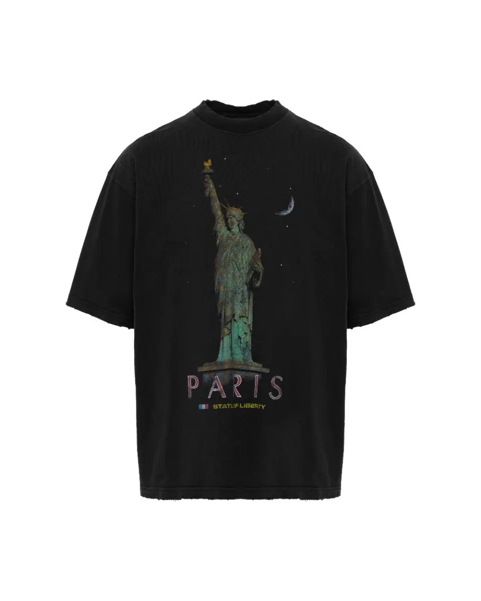 Balenciaga Statue Of Liberty Paris oversized distressed t-shirt