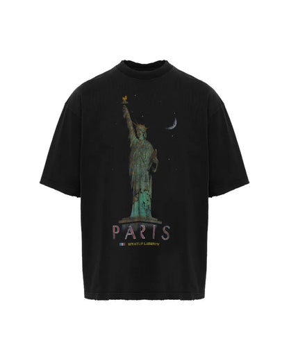 Balenciaga Statue Of Liberty Paris oversized distressed t-shirt Balenciaga