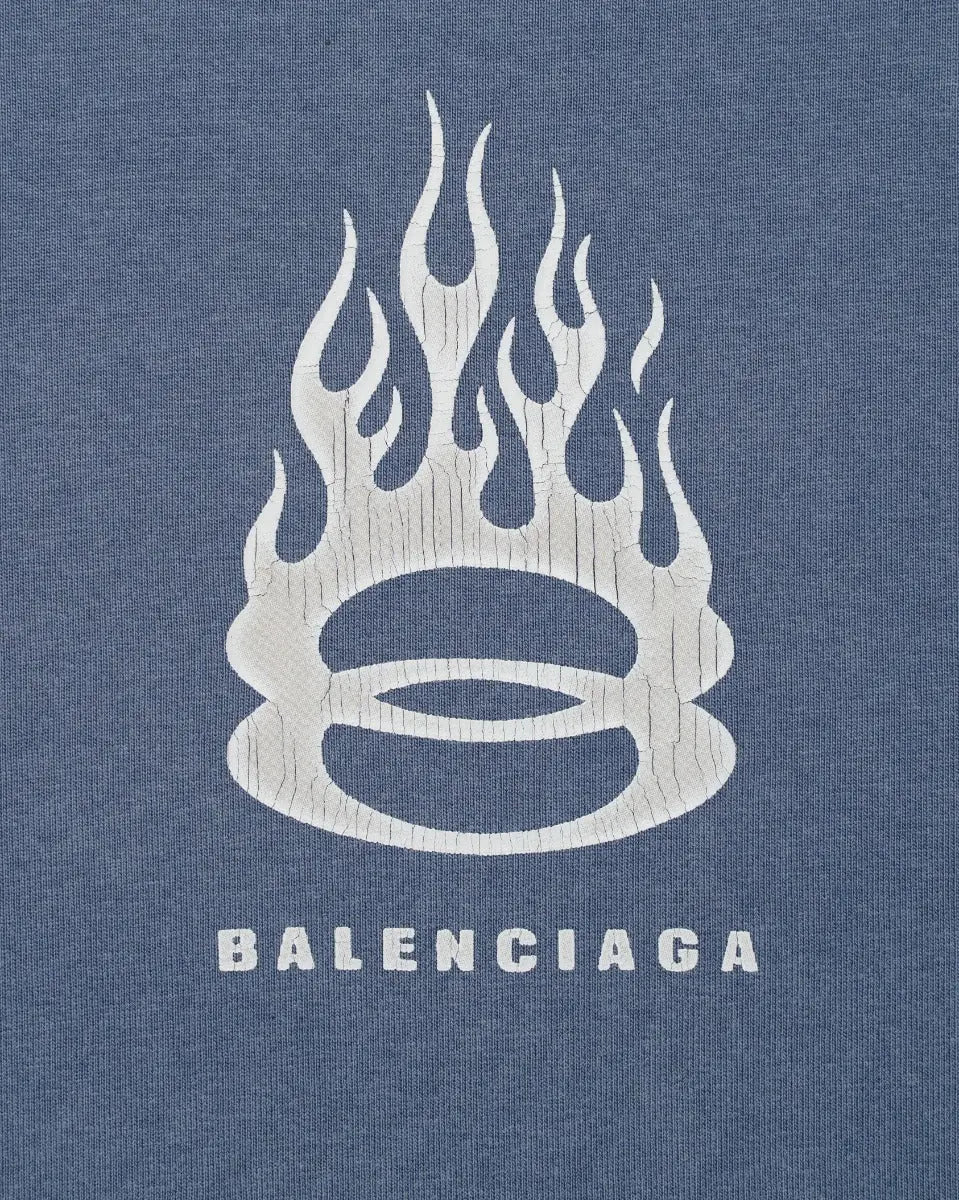 Balenciaga Unity Flame logo distressed t-shirt