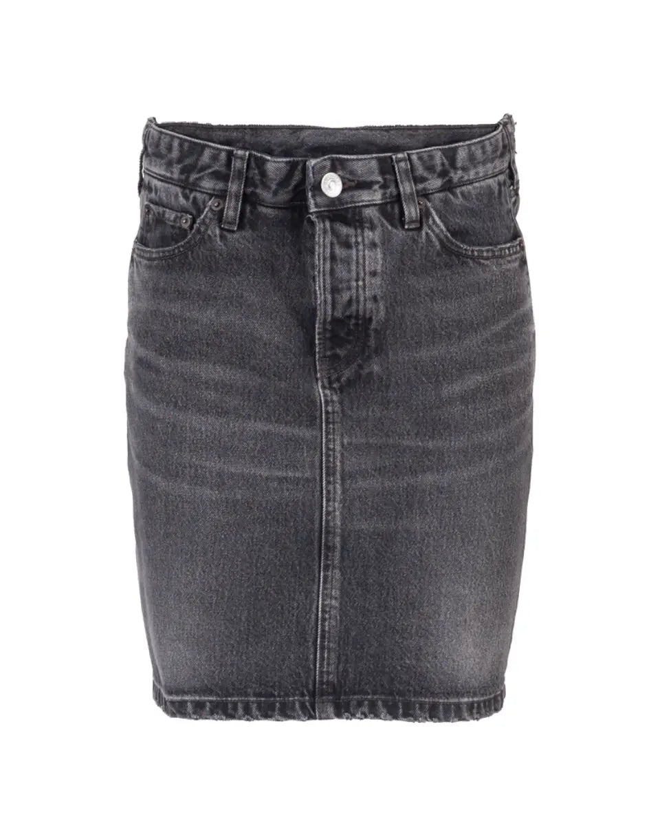 Balenciaga washed grey denim skirt