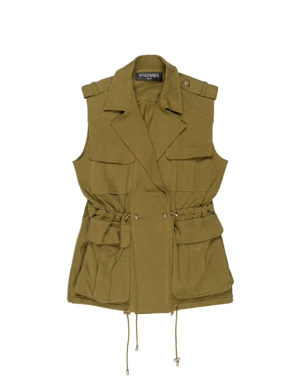 Balmain military vest khaki jacket Balmain