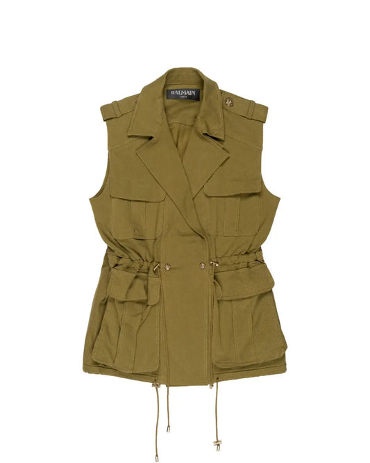 Balmain military vest khaki jacket Balmain