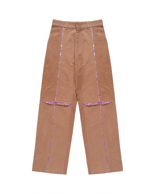 BLUEMARBLE sequin slit beige pants BLUEMARBLE